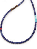 Nialaya Men's Necklace Faceted Dumortierite Necklace with Tiger Eye and Turquoise 26 Inches / 66.04 cm MNEC_285