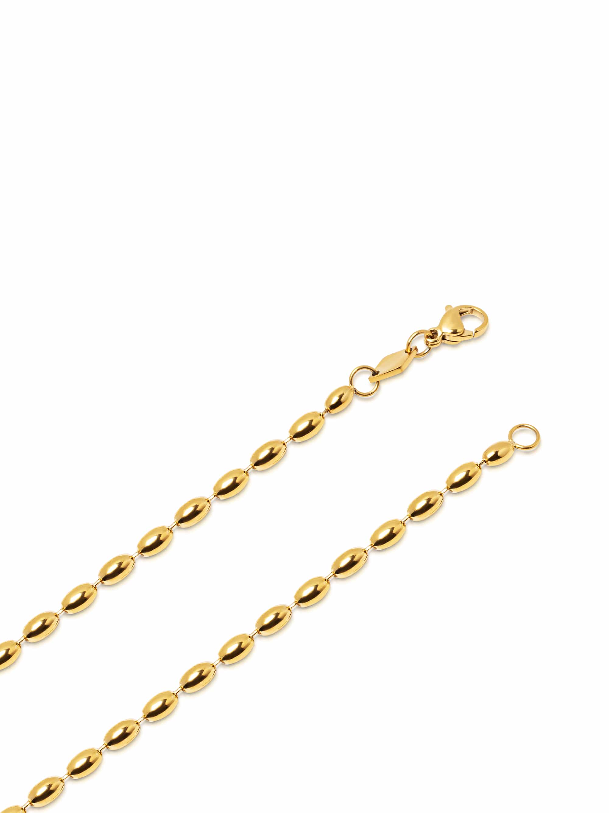 Nialaya Men's Necklace Gold Beaded Chain Necklace Gold Beaded Chain Necklace
