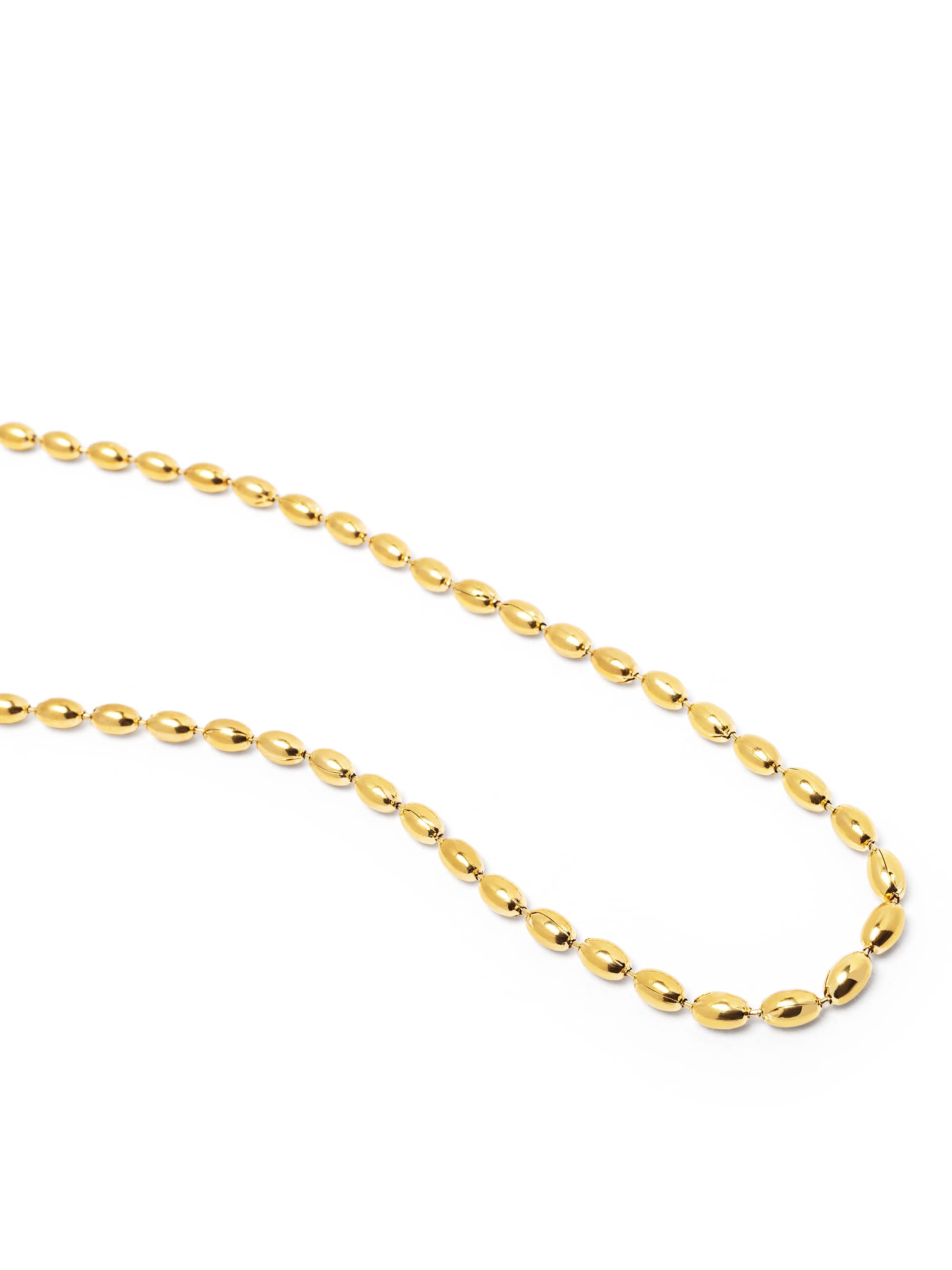 Nialaya Men's Necklace Gold Beaded Chain Necklace Gold Beaded Chain Necklace