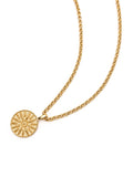 Nialaya Men's Necklace Gold Necklace with Ancient Sun Pendant