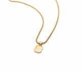 Nialaya Men's Necklace Gold Necklace with Square Onyx Pendant