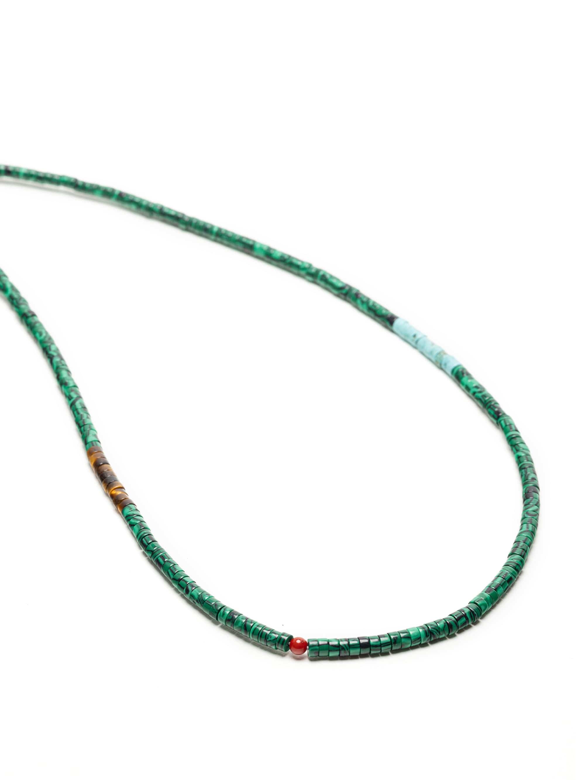 Nialaya Men's Necklace Green Malachite Heishi Necklace Green Malachite Heishi Necklace 25 Inches / 63.50 cm MNEC_452