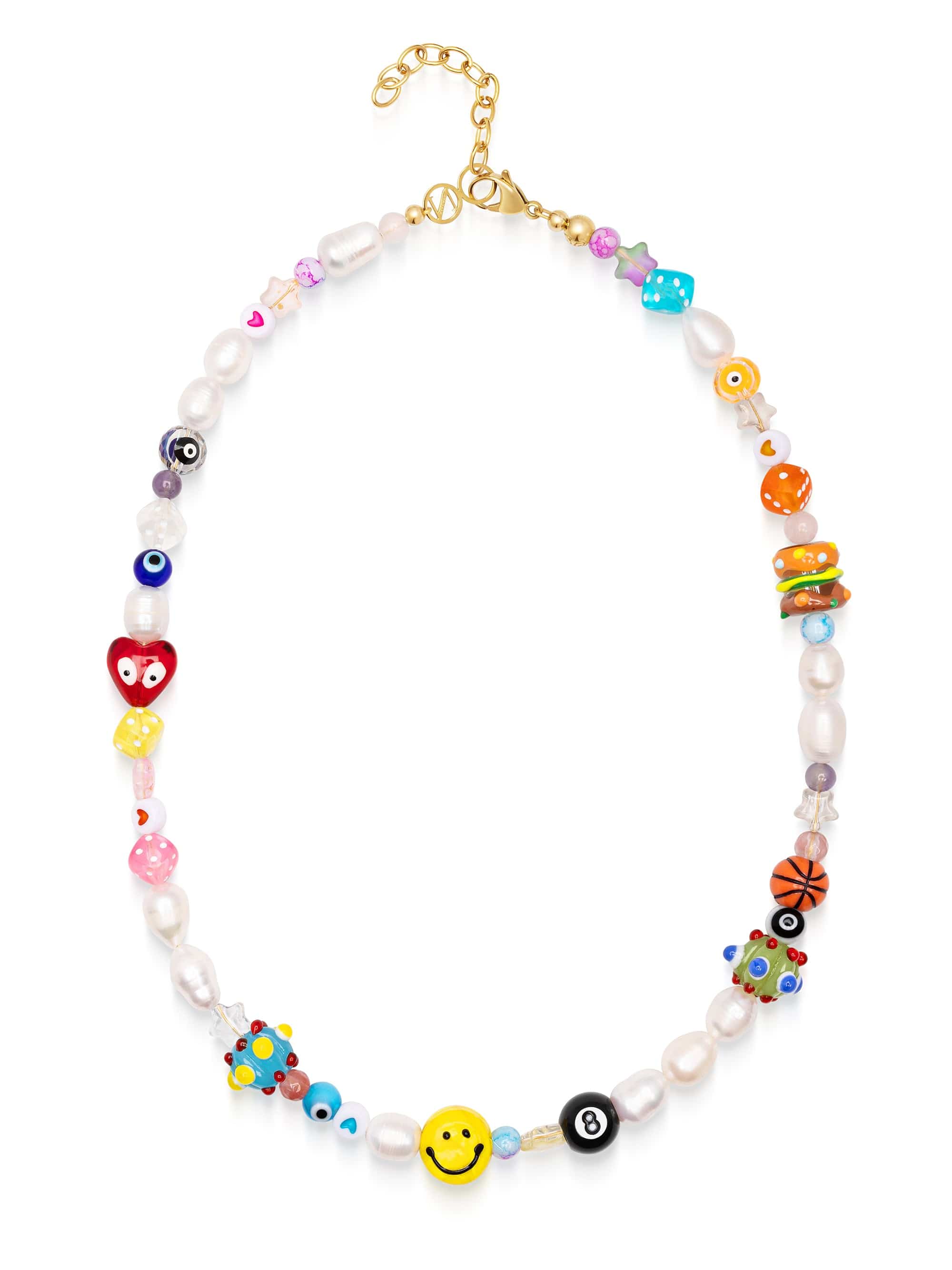 Nialaya Men's Necklace Happy Life Pearl Necklace Happy Life Pearl Necklace 20 Inches / 50.8 cm MNEC_438