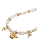 Nialaya Men's Necklace Men's Angel Pearl Choker 20 Inches / 50.8 cm MNEC_360
