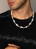 Nialaya Men's Necklace Men's Choker with Elongated Pearls 20 Inches / 50.8 cm MNEC_219