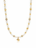 Nialaya Men's Necklace Men's Eye of Ra Pearl Choker 20 Inches / 50.8 cm MNEC_358