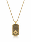 Nialaya Men's Necklace Men's Gold/Black Dog Tag Necklace