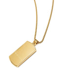 Nialaya Men's Necklace Men's Gold/Black Dog Tag Necklace