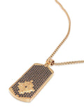 Nialaya Men's Necklace Men's Gold/Black Dog Tag Necklace