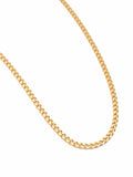 Nialaya Men's Necklace Men's Gold Cuban Link Chain in 3mm