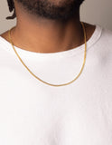 Nialaya Men's Necklace Men's Gold Cuban Link Chain in 3mm