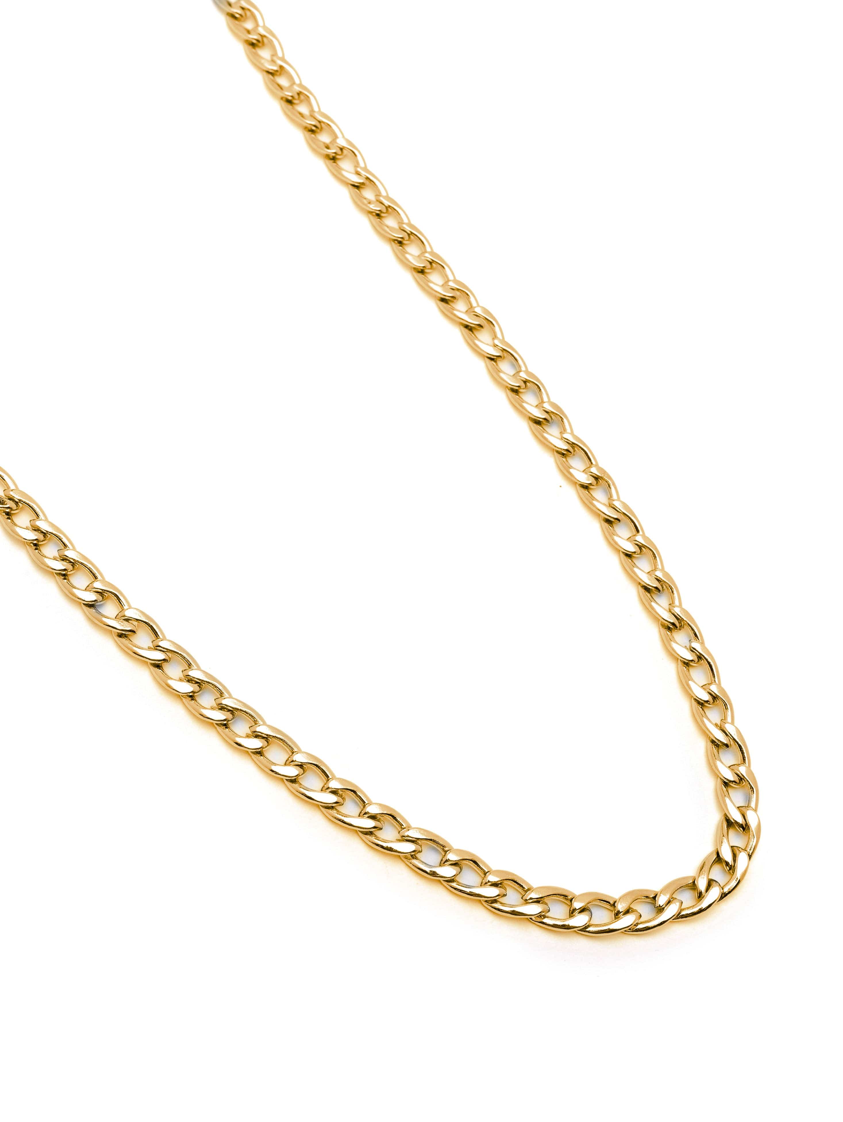 Nialaya Men's Necklace Men's Gold Cuban Link Chain in 4.2mm
