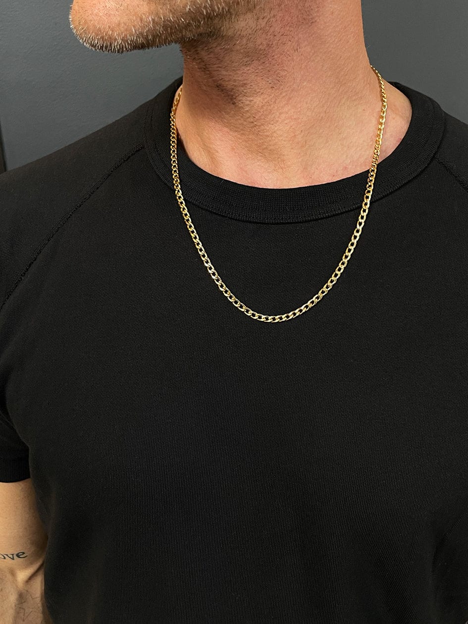 Nialaya Men's Necklace Men's Gold Cuban Link Chain in 4.2mm