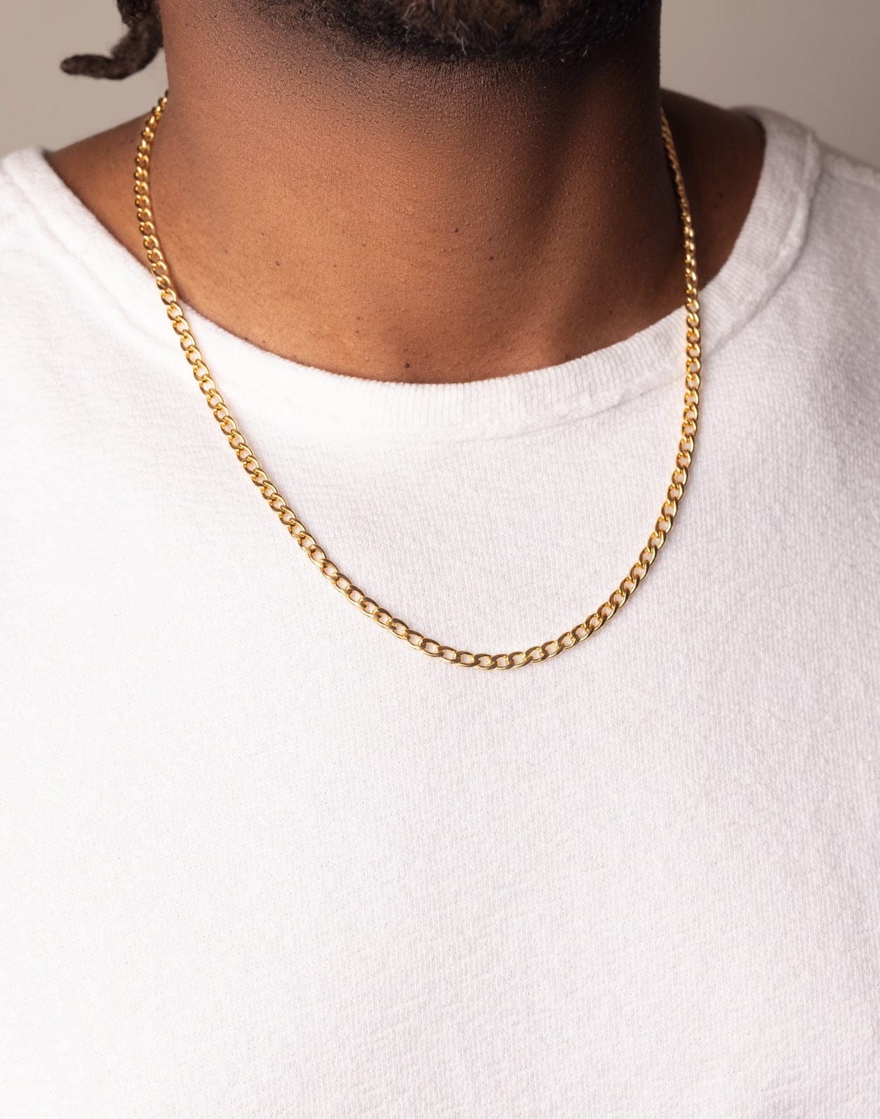 Nialaya Men's Necklace Men's Gold Cuban Link Chain in 4.2mm