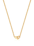 Nialaya Men's Necklace Men's Gold Cuban Link Chain with Interlocking Rings