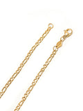 Nialaya Men's Necklace Men's Gold Figaro Chain in 3mm
