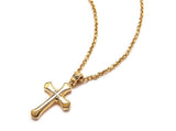 Nialaya Men's Necklace Men's Gold Necklace with Black CZ Cross 24 Inch MNEC_048