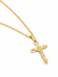 Nialaya Men's Necklace Men's Gold Necklace with Crucifix Pendant