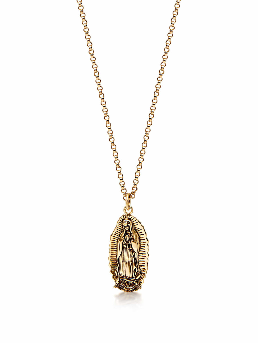 Our Lady of Guadalupe 18K Gold-Plated Sterling Silver Pendant Necklace