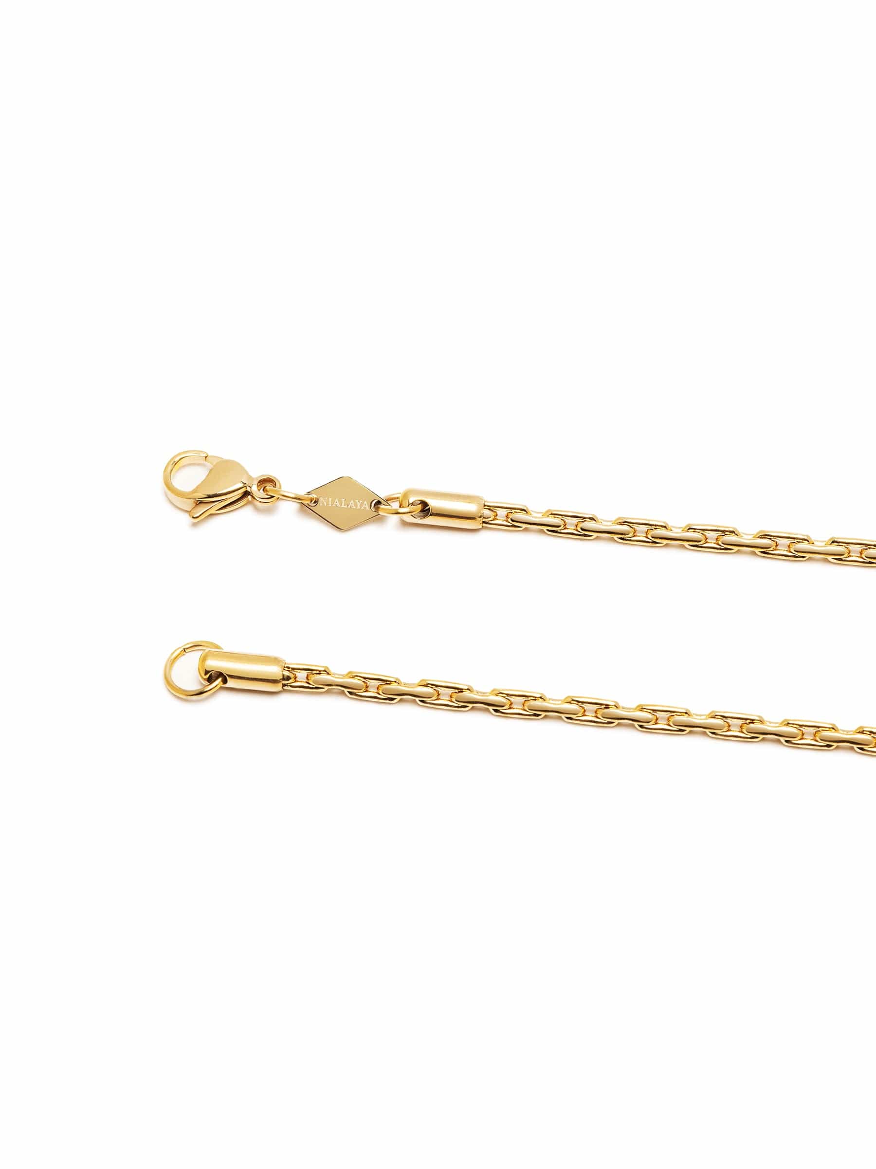 Nialaya Men's Necklace Men's Gold Paperclip Chain