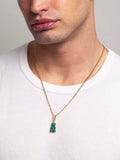 Nialaya Men's Necklace Men's Green Gummy Bear Necklace 22 Inches / 55.88 cm MNEC_308