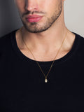 Nialaya Men's Necklace Men's Mini Hamsa Hand Necklace in Gold Men's Mini Hamsa Hand Necklace in Gold MNEC_385