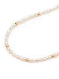 Nialaya Men's Necklace Men's Mini Pearl Choker with Gold Plating 18 Inches / 45.72 cm MNEC_225