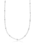 Nialaya Men's Necklace Men's Mini Pearl Choker with Silver 18 Inches / 45.72 cm