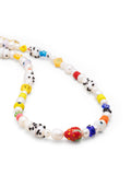 Nialaya Men's Necklace Men's Panda Pearl Choker with Assorted Beads 20 Inches / 50.8 cm MNEC_287