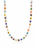 Nialaya Men's Necklace Men's Pearl Necklace with Hand-Painted Glass Beads 20 Inches / 50.8 cm MNEC_141