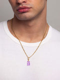 Nialaya Men's Necklace Men's Purple Gummy Bear Necklace 22 Inches / 55.88 cm MNEC_305