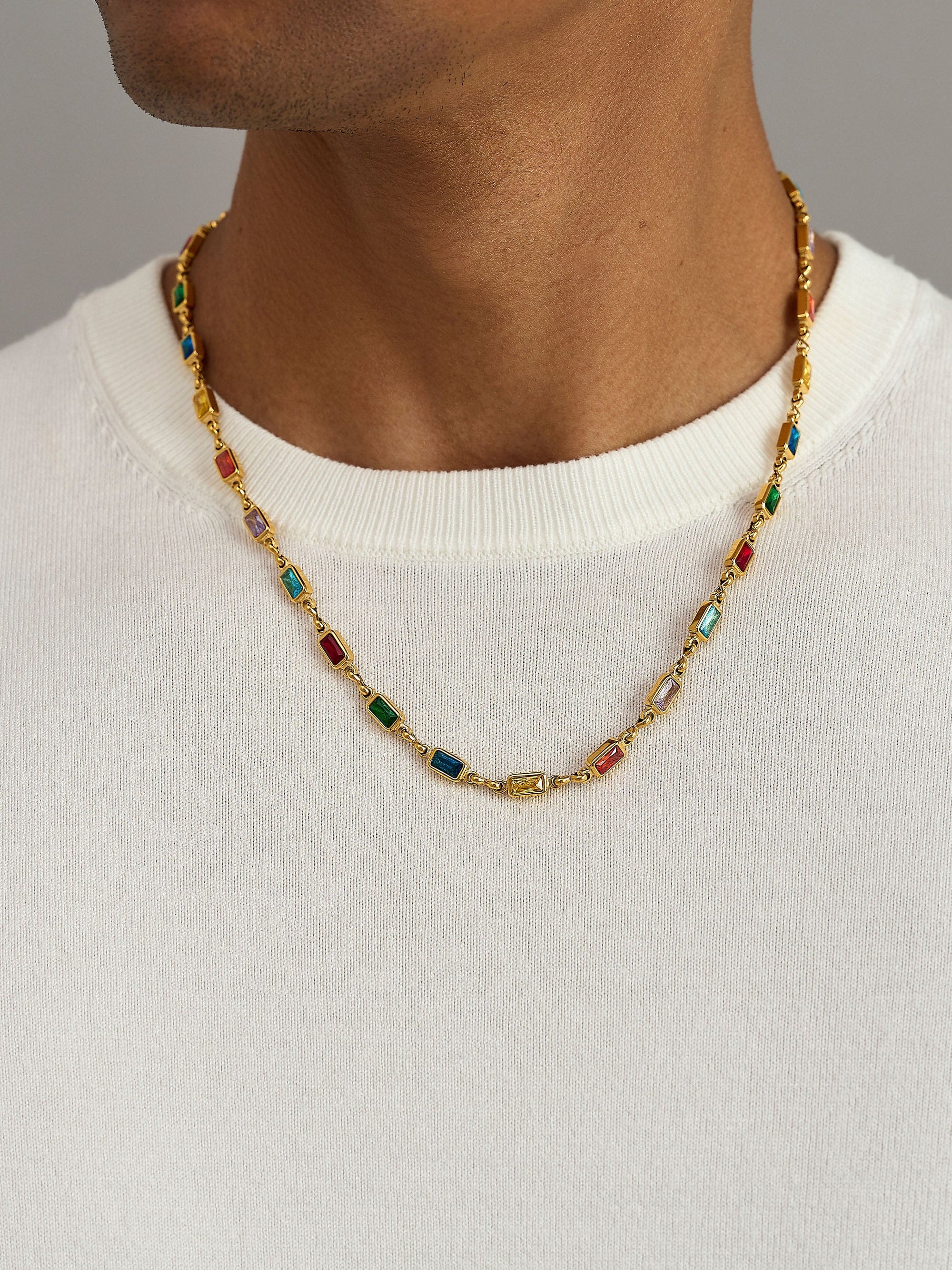 Men's Rectangle Tennis Necklace – Nialaya