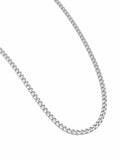 Nialaya Men's Necklace Men's Silver Cuban Link Chain in 3mm