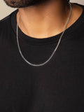 Nialaya Men's Necklace Men's Silver Cuban Link Chain in 3mm