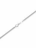 Nialaya Men's Necklace Men's Silver Cuban Link Chain with Interlocking Rings