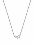 Nialaya Men's Necklace Men's Silver Cuban Link Chain with Interlocking Rings