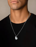 Nialaya Men's Necklace Men's Silver Evil Eye and Hamsa Hand Necklace