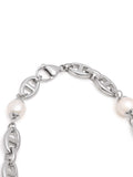 Nialaya Men's Necklace Men's Silver Mariner Chain with Pearls 18.5 Inches / 46.99 cm MNEC_324