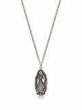Men's Silver Necklace with Our Lady of Guadalupe Pendant