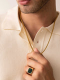Nialaya Men's Necklace Men's Squared Gold Chain