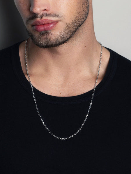 Men's Silver Cable Chain – Nialaya