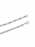 Nialaya Men's Necklace Men's Stainless Steel Modern Figaro Belcher Chain