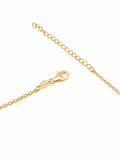 Nialaya Men's Necklace Men's Sterling Silver Gold Plated Mini Cross Necklace with Green Enamel 22 Inches / 55.88 cm MNEC_239