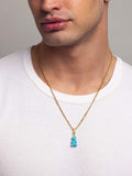 Nialaya Men's Necklace Men's Turquoise Gummy Bear Necklace 22 Inches / 55.88 cm MNEC_309