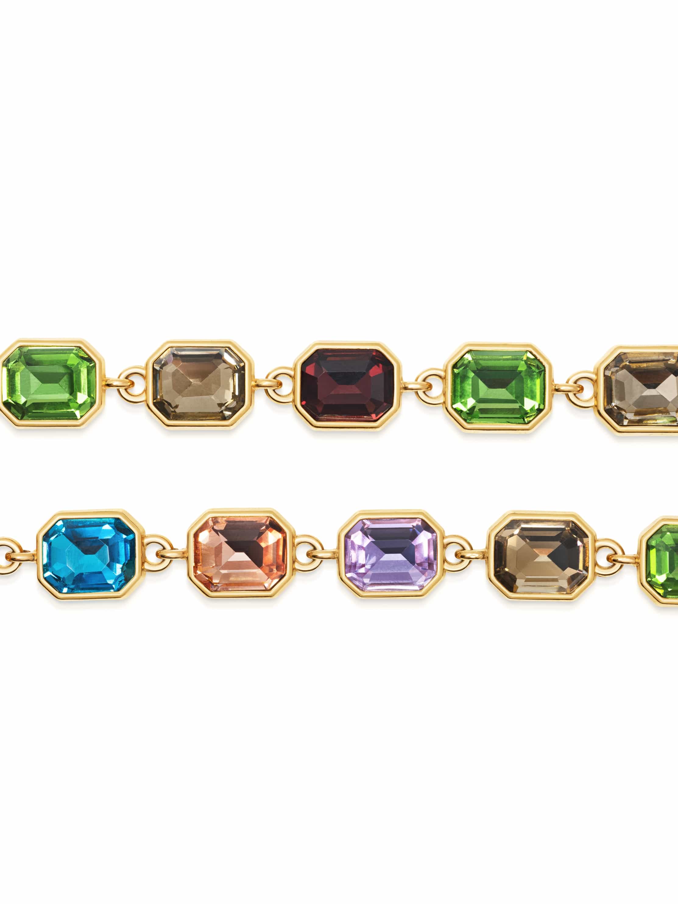 Nialaya Men's Necklace Multicolor Emerald-Cut Crystal Necklace Multicolor Emerald-Cut Crystal Necklace 20 Inches / 50.80 cm MNEC_465
