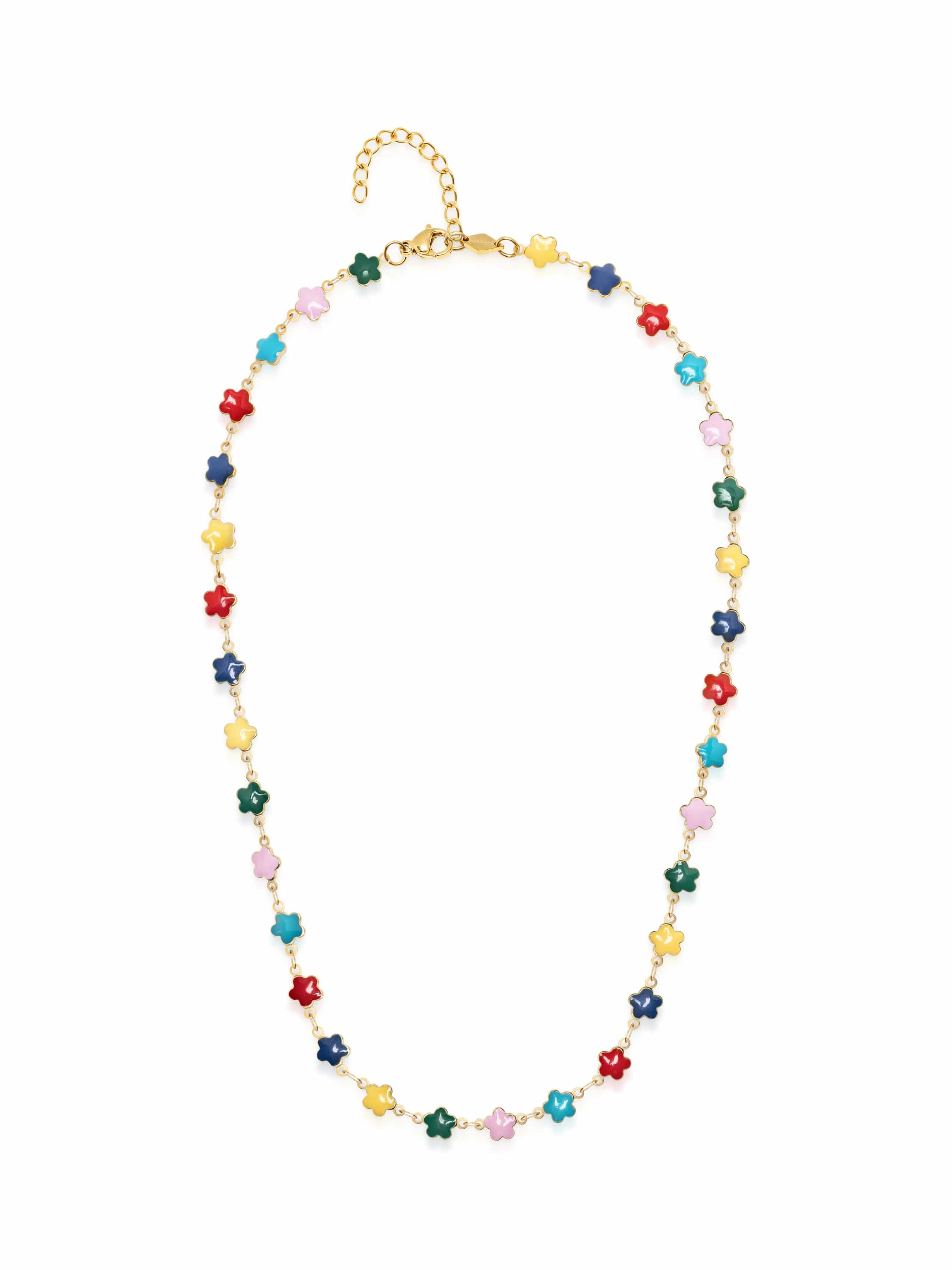 Nialaya Men's Necklace Multicolor Enamel Clover Necklace Multicolor Enamel Clover Necklace 20 Inches / 50.80 cm MNEC_467