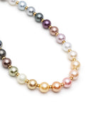 Nialaya Men's Necklace Pastel Pearl Necklace with Gold 20 Inches / 50.8 cm MNEC_249
