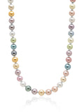 Nialaya Men's Necklace Pastel Pearl Necklace with Silver 20 Inches / 50.8 cm MNEC_250