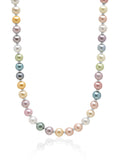 Pastel Pearl Necklace with Silver