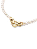 Nialaya Men's Necklace Pearl Choker with Double Panther Head in Gold 20 Inches / 50.8 cm MNEC_354